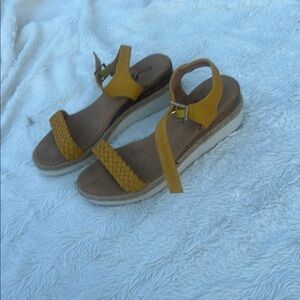 Yellow Wedge Sandals